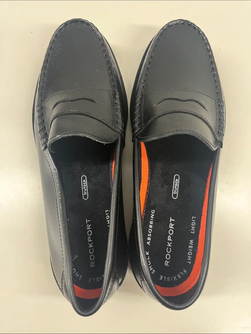 New Rockport Mens Modern Prep Penny Loafer in Black Leather Size 8.5
